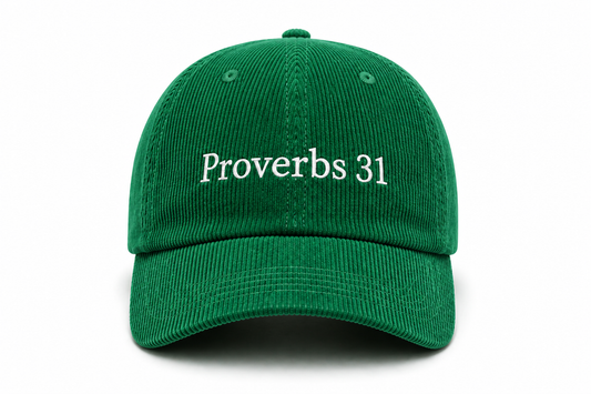 Proverbs 31 Corduroy Hat – Forest Green | Women's Christian Streetwear