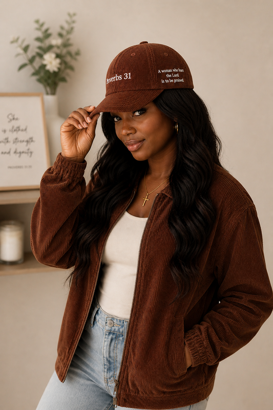 Proverbs 31 Corduroy Hat Chestnut | Women's Christian Streetwear | Thee Resurrection